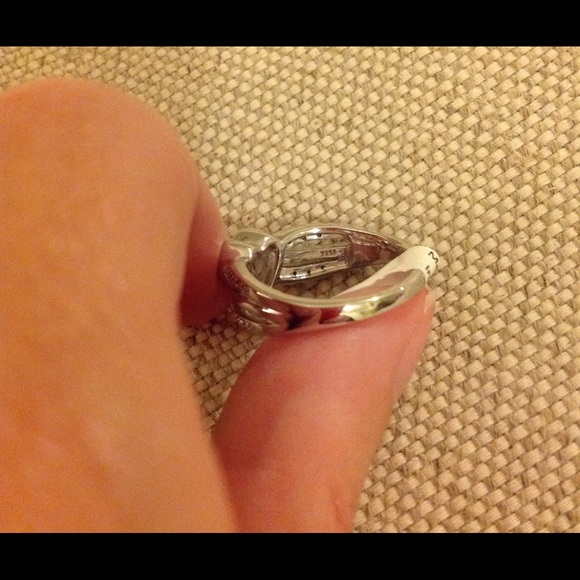 👻 STERLING SILVER (925) DIAMOND HEART RING - Picture 4 of 4